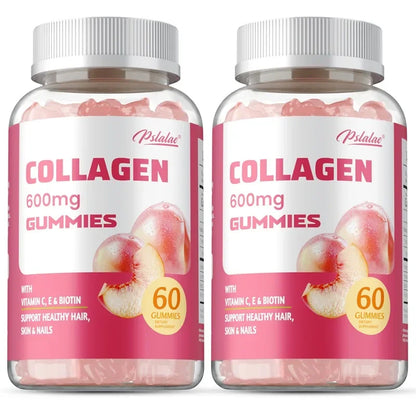Pstalac | Collagen Gummies 600mg | Anti-Aging, Hair, Skin, Nails & Immune Support | 60 Gummies