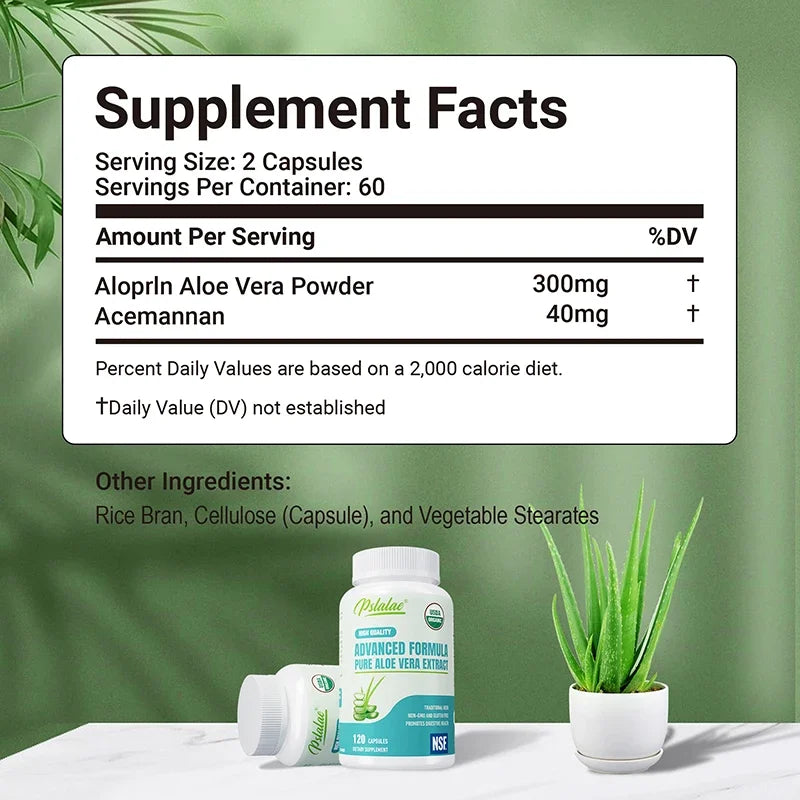 Pslalae | Organic Aloe Vera Capsules | Gut Health, Digestive Comfort, Immune Support | 60 Capsules