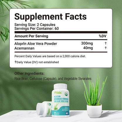 Pslalae | Organic Aloe Vera Capsules | Gut Health, Digestive Comfort, Immune Support | 60 Capsules