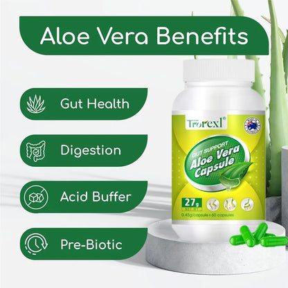 Trorexl® | Organic Aloe Vera Capsules | Gut Support, Digestive Health | 60 Capsules