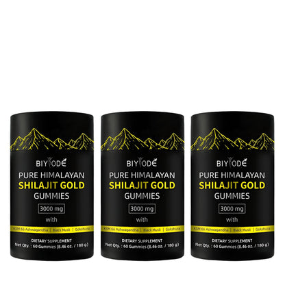 Shilajit Gold Gummies for Men | Energy, Muscle & Immunity Support | 60 Gummies