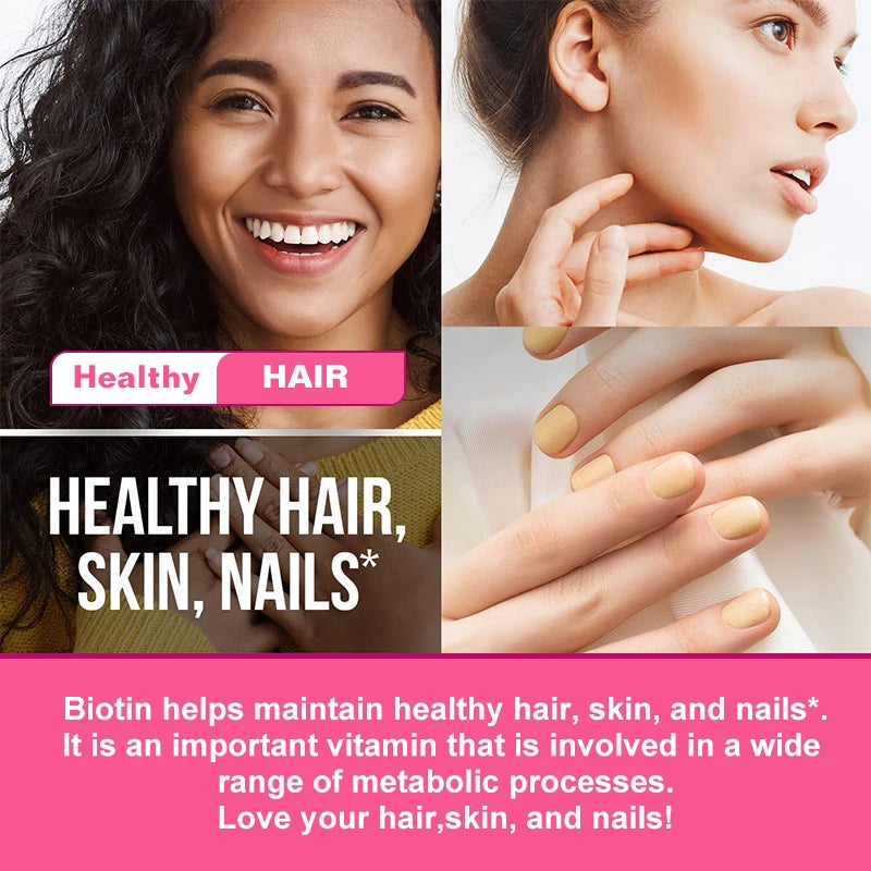 Mulittea | Collagen Biotin Gummies| Hair Growth, Skin Care, Nails, Joint Support | 60 Gummies