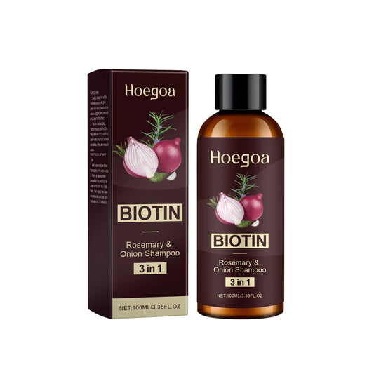 HOEGOA 3-in-1 Rosemary Biotin Shampoo – 100ml Hair Growth, Thickening & Deep Scalp Cleansing