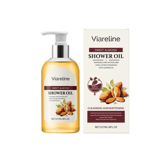 Sweet Almond Shower Oil – Nourishing Body Wash for Soft, Hydrated Skin (237ml/8 fl oz)