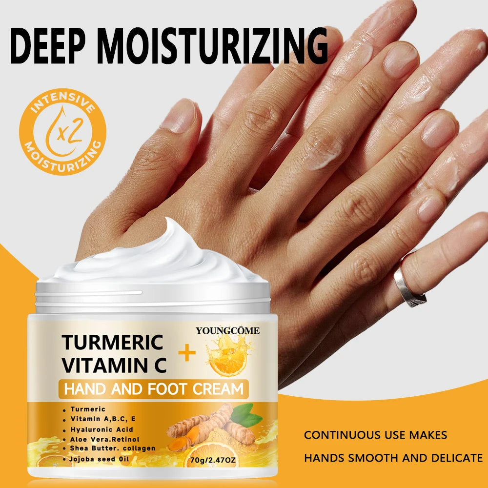 Turmeric Hand and Foot Cream Retinol Moisturizing Firming Hyaluronic Lightening Repairing Smooth Skincare Whitening Creams