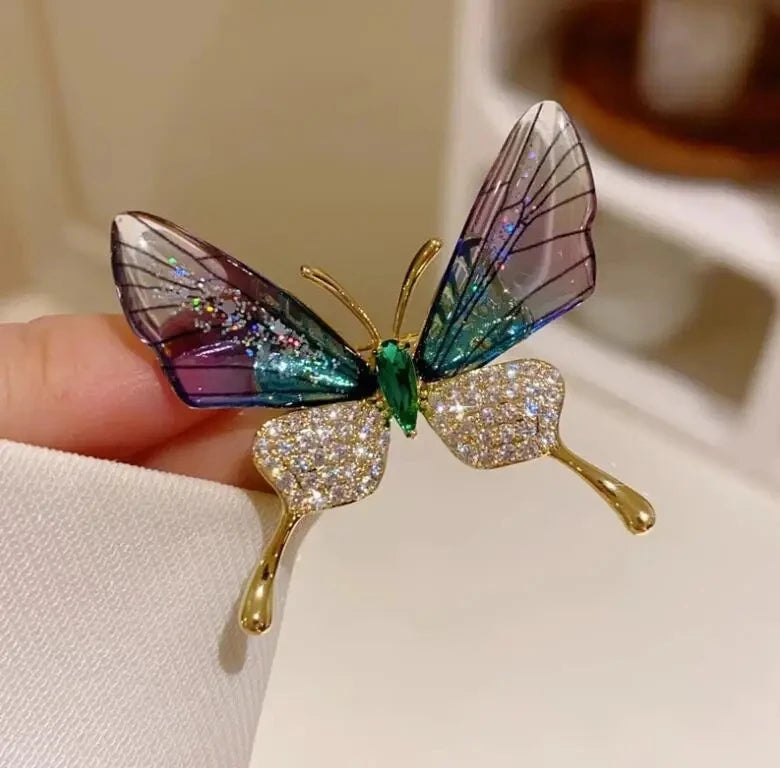 Small Turtle Rhienstone Brooches For Women Girls Boys Colorful Blue Crystal Cubic Zircon Animal Pin Fashion Alloy Accessories