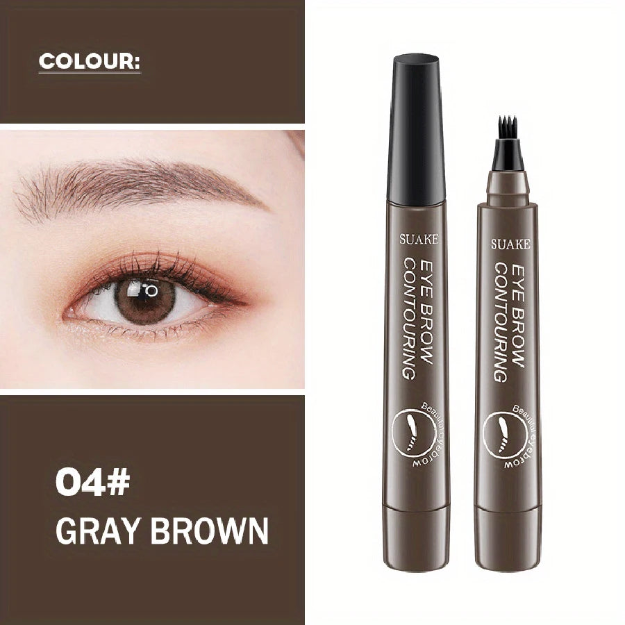 Waterproof Microblading Eyebrow Pen | 4-Split Tip, Natural-Looking Brows, Long-Lasting Makeup | 5 Colors