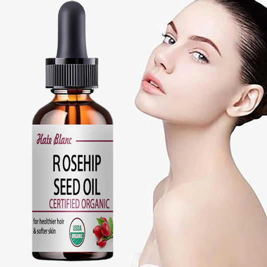 Hate Blanc Organic Rosehip Seed Oil | USDA Certified | Moisturizing, Brightening & Anti-Aging Face Essence | 5ml / 15ml / 30ml / 50ml