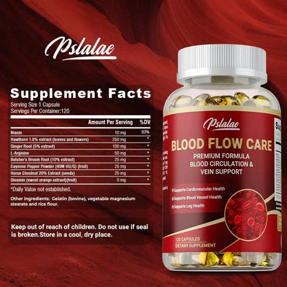 Pslalae | Blood Flow Care Supplement | Supports Circulation, Veins, Heart & Cardiovascular Health | 30 Capsules