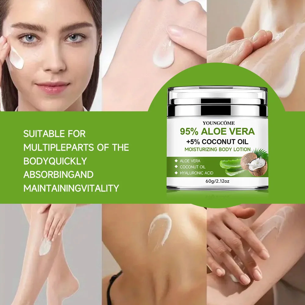 Youngcome | 95% Aloe Vera & 5% Coconut Oil body lotion | Moisturizing & Hydrating
