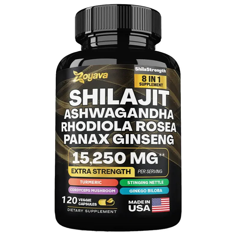 Zoyava | Shilajit Pure Himalaya | 8-in-1 Energy, Muscle & Stress Support