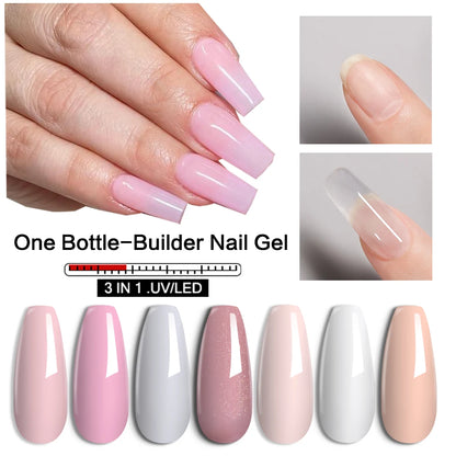 KODIES GEL 3 IN 1 Builder Nail Gel Polish No Pain Nude Self Leveling Thick Construction Hard Gel for Extension Manicure Nail Art