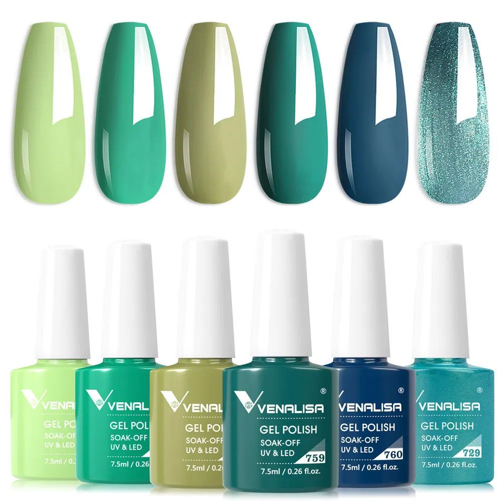 Venalisa Nail Gel Polish Kit HEMA FREE Nude Pink Color Collection Self Leveling Full Coverage Nail Manicure Set 6Pcs Kit