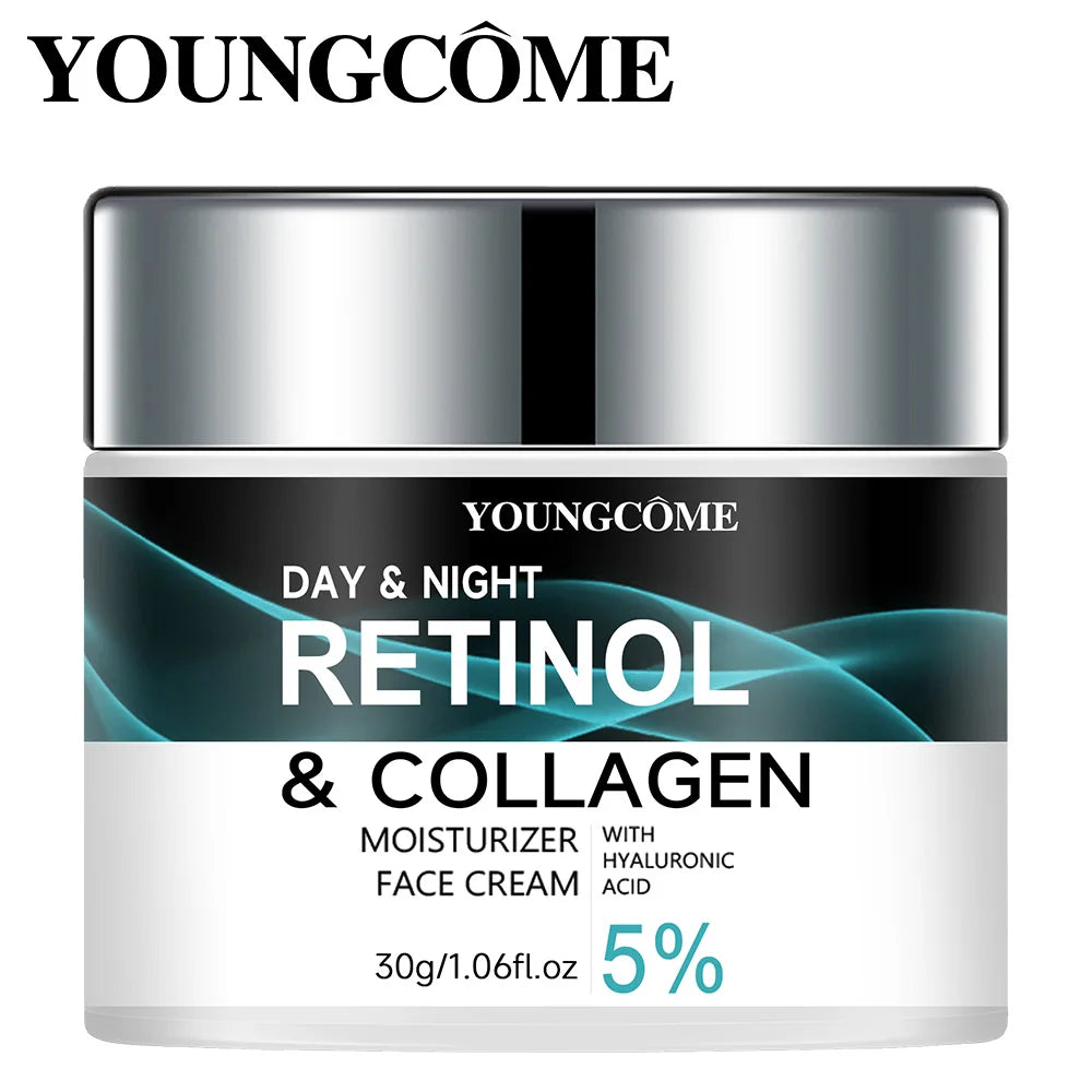 YOUNGCOME Retinol & Collagen Moisturizing Cream | With Hyaluronic Acid | Brightening, Nourishing & Skin Texture Improvement | Day & Night Use | 30g