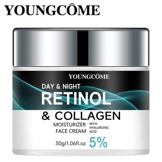 YOUNGCOME Retinol & Collagen Moisturizing Cream | With Hyaluronic Acid | Brightening, Nourishing & Skin Texture Improvement | Day & Night Use | 30g
