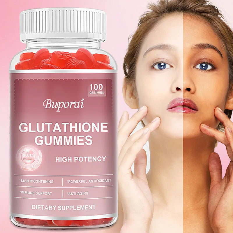 Buporai | Glutathione Gummies with Collagen | Anti-Aging, Skin Brightening, Hair & Nail Support | 60 Gummies