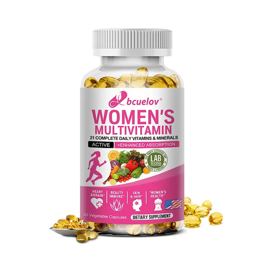 Bcuelov | Women's Multivitamin | 21 Vitamins & Minerals for Hair, Skin & Immunity