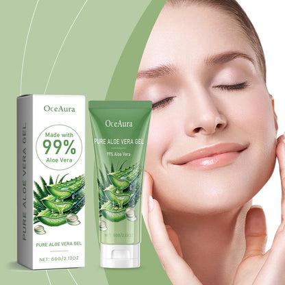 OceAura | 99% Pure Aloe Vera | Sunburn Repair, Hydrating, Moisturizing, Soothing & Smoothing Facial Gel | For Dry & Sensitive Skin