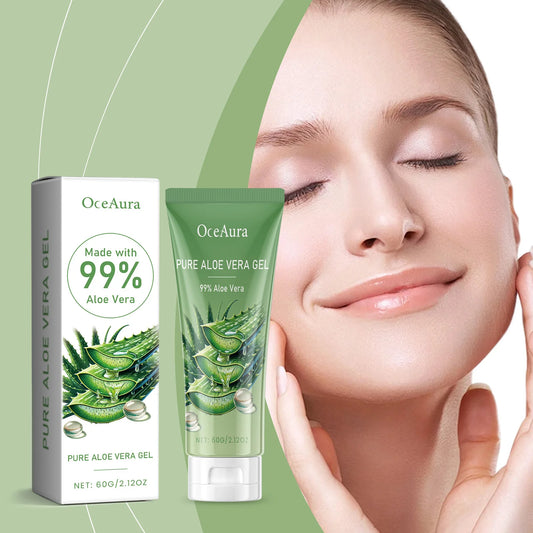 OceAura | 99% Pure Aloe Vera | Sunburn Repair, Hydrating, Moisturizing, Soothing & Smoothing Facial Gel | For Dry & Sensitive Skin