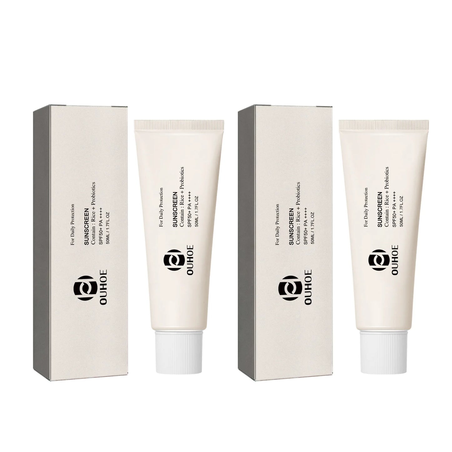 Rice Sunscreen Lotion | Lightweight, Non-Greasy UV Protection for Face & Body | Prevents Sunburn | Skin Care Sunblock | 2pcs