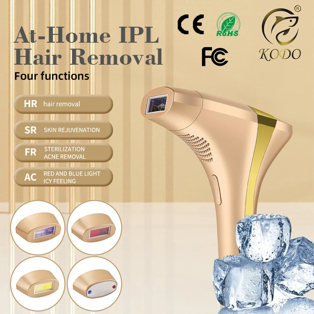 KODO 2025 High-End Ice Laser Hair Removal | 4-in-1 Permanent IPL Photoepilator for Face & Body