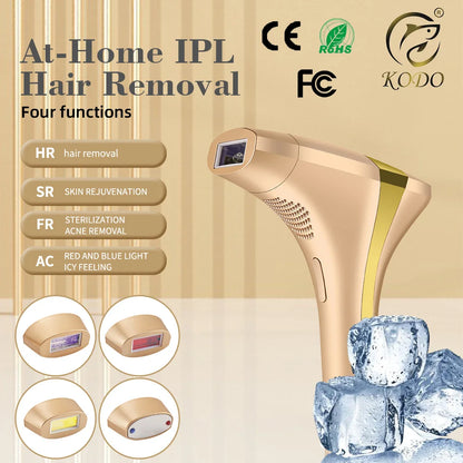 KODO 2025 High-End Ice Laser Hair Removal | 4-in-1 Permanent IPL Photoepilator for Face & Body