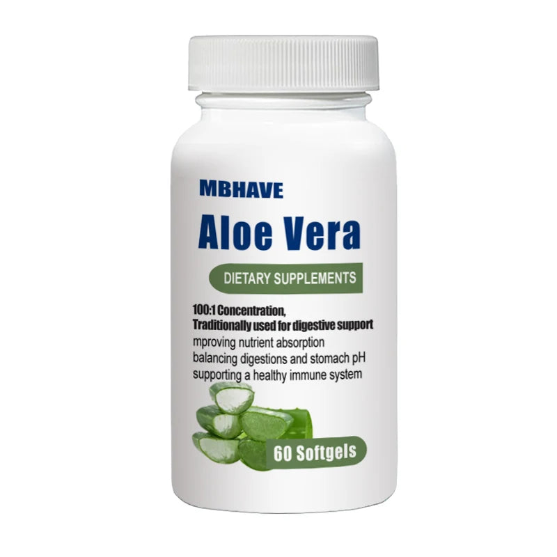 MBHAVE | Aloe Vera 400mg Softgels | Digestive Support, Nutrient Absorption, Immune Health | 60 Softgels