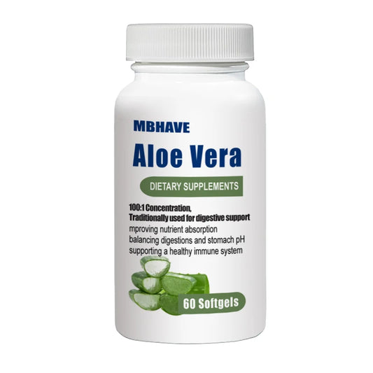 MBHAVE | Aloe Vera 400mg Softgels | Digestive Support, Nutrient Absorption, Immune Health | 60 Softgels