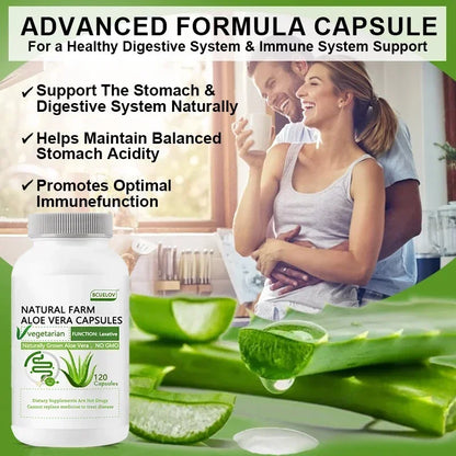 Bcuelov | Natural Aloe Supplement | Fat Burn, Detox, Metabolism Support, Laxative | 60 Capsules