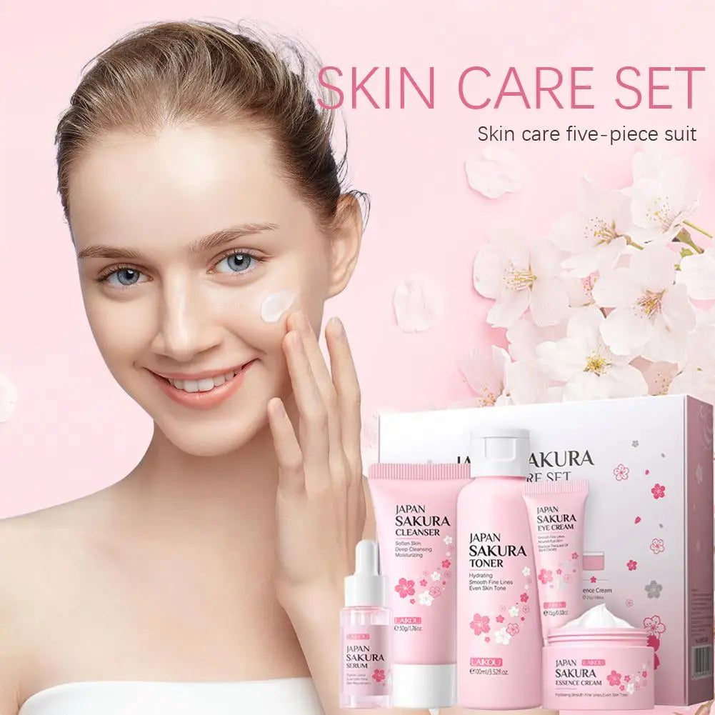 Sakura | Radiant Skincare Gift Set | Toner, Serum, Cream & More | 3–5 Piece Collection