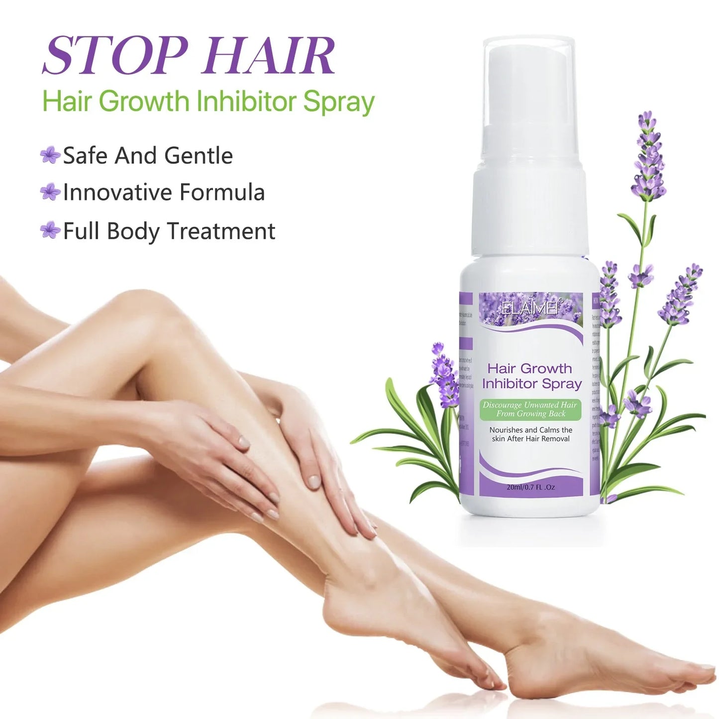 Permanant Hair Growth Removal Inhibitor Spray Beard Bikini Intimate Legs Body Armpit Painless Facial Stop Hair