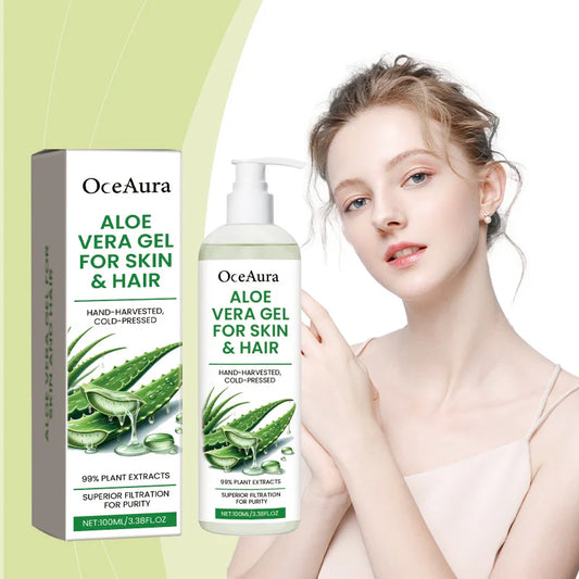 Pure Aloe Vera Gel - Multi-Purpose Soothing Gel For Skin & Hair To Help Hydrate, Soothe & Refresh Without Sticky Residue