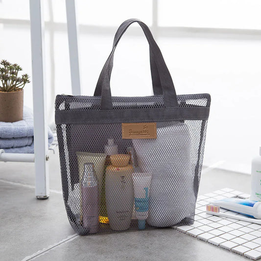 Mesh Makeup Toiletry Storage Bags Handbags Portable Travel Washing Body Shower Tools Organizer Hanging Cosmetic Organizer Pouch