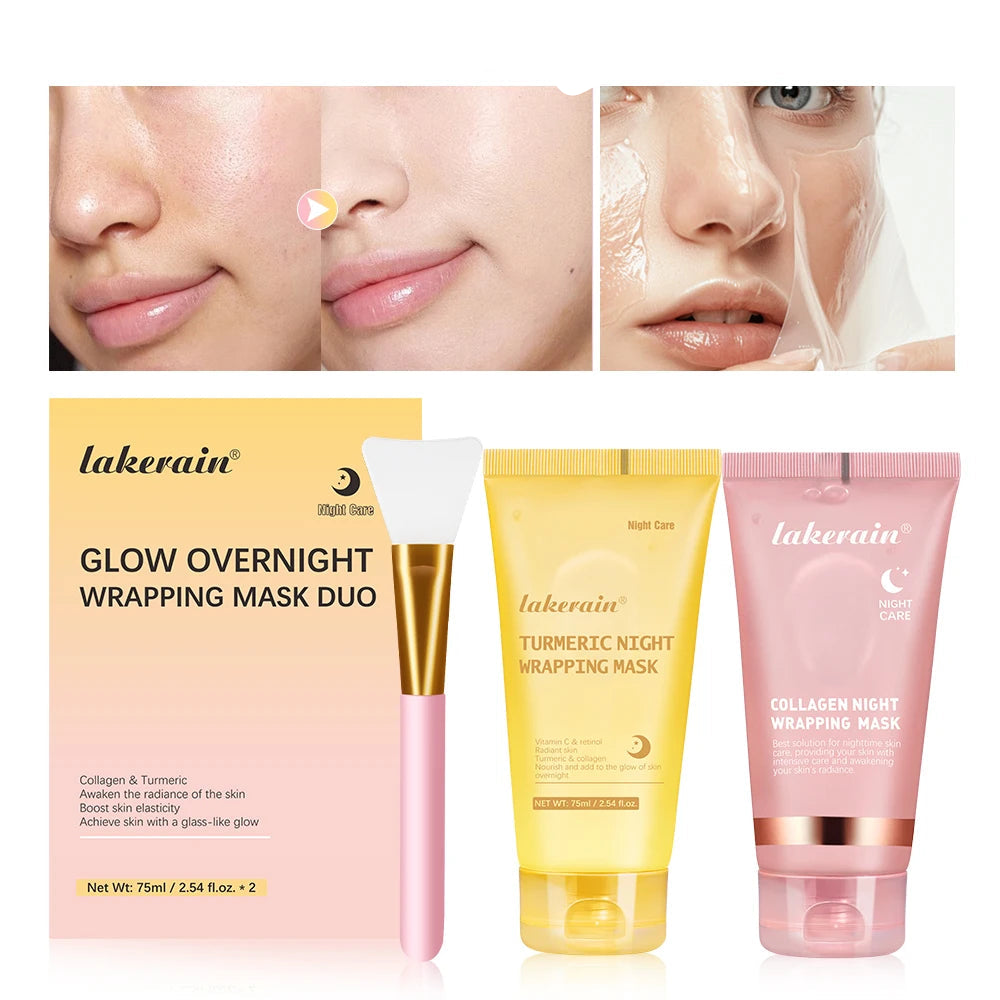 Lakerain Collagen Night Wrapping Mask | Korean Peel-Off Mask for Anti-Wrinkle, Lifting & Overnight Care | 80g