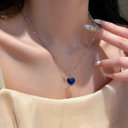 Fashion Retro Square Green Zircon Pendant Necklace For Women Charm Necklace Girls Wedding Engagement Jewelry Gift