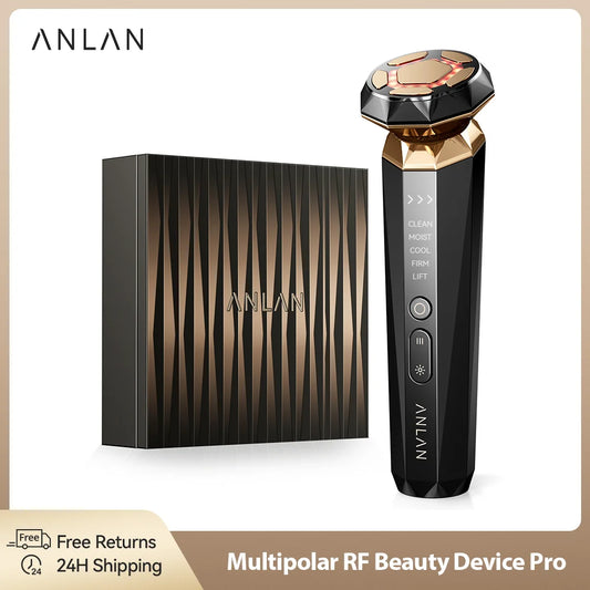 ANLAN Multifunction Skincare Device Pro 18K Gold Face Radio Frequency With Hot Cold EMS Facial Lifting Beauty Skin Care Massager