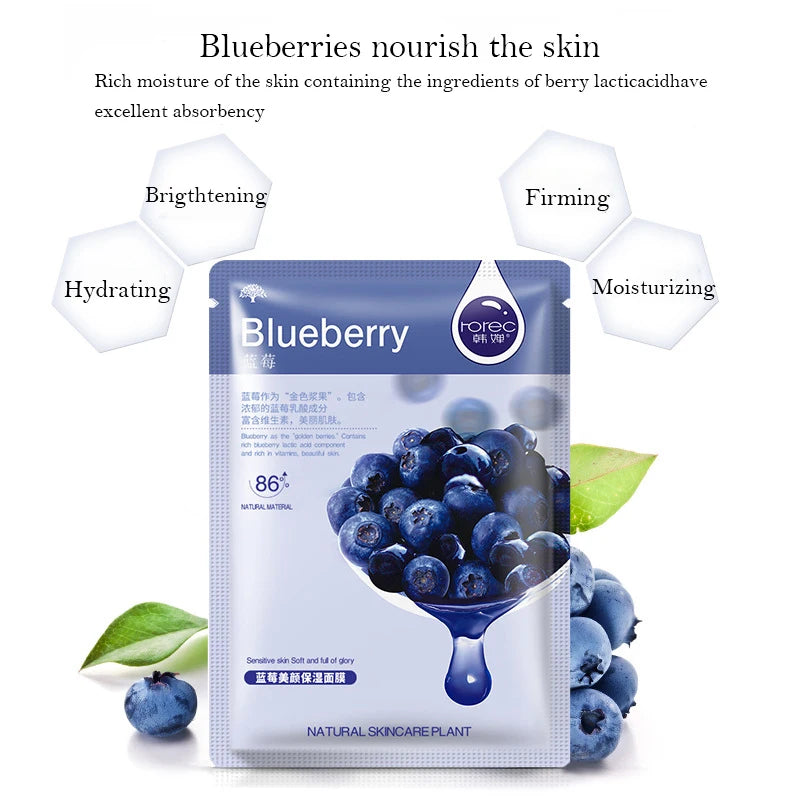 Fresh Fruit Facial Masks | Korean Skincare for Moisturizing, Firming & Hydrating | Sheet Mask Set for Healthy, Glowing Skin|30pcs