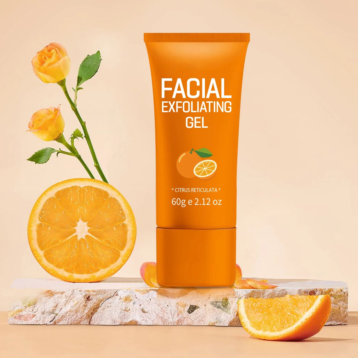 60g Citrus Facial Exfoliating Gel Gentle Peel for Glowing Skin - Removes Dead Cells Deep Cleansing Pore for Skin Care Face Scrub