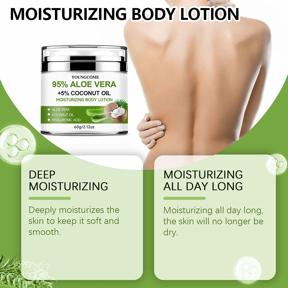 Youngcome | 95% Aloe Vera & 5% Coconut Oil body lotion | Moisturizing & Hydrating