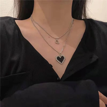 Fashion Retro Square Green Zircon Pendant Necklace For Women Charm Necklace Girls Wedding Engagement Jewelry Gift