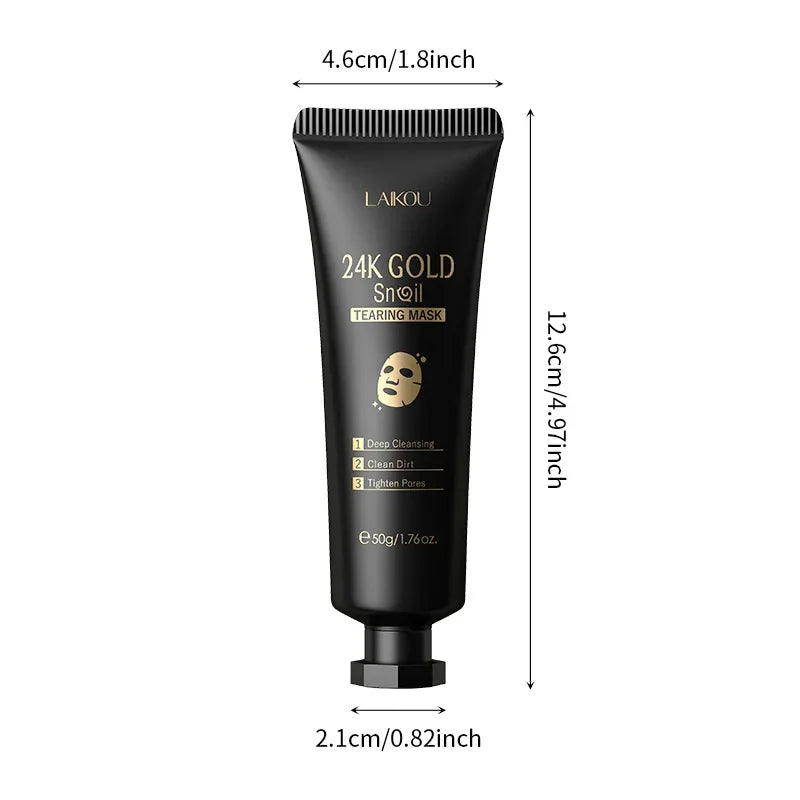 LAIKOU 24K Gold Sakura Peeling Face Mask | Anti-Wrinkle, Whitening & Blackhead Removal | Tear-Off Facial Mask for Smooth, Radiant Skin