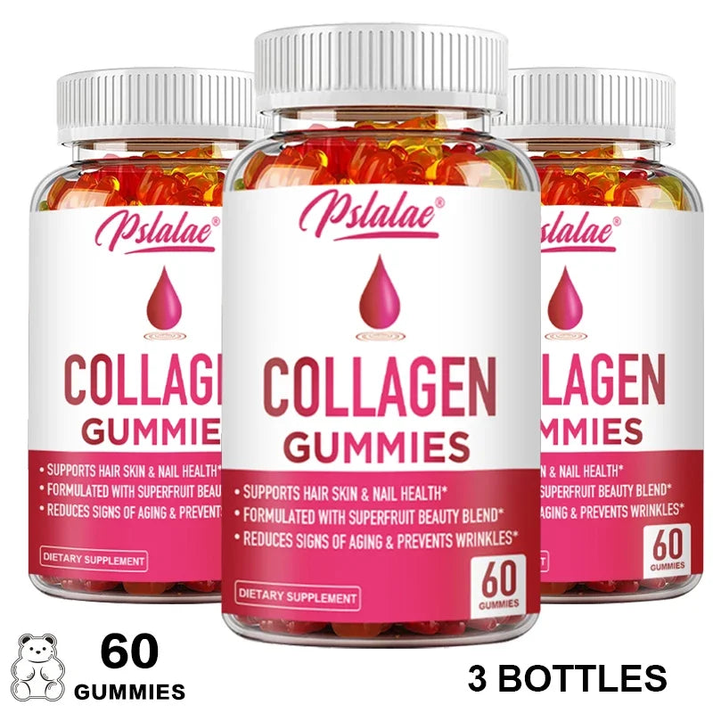 Pslalae | Collagen Gummies with Superfruit Blend | Hair, Skin, Joints, Digestion & Immune Support | 60 Gummies