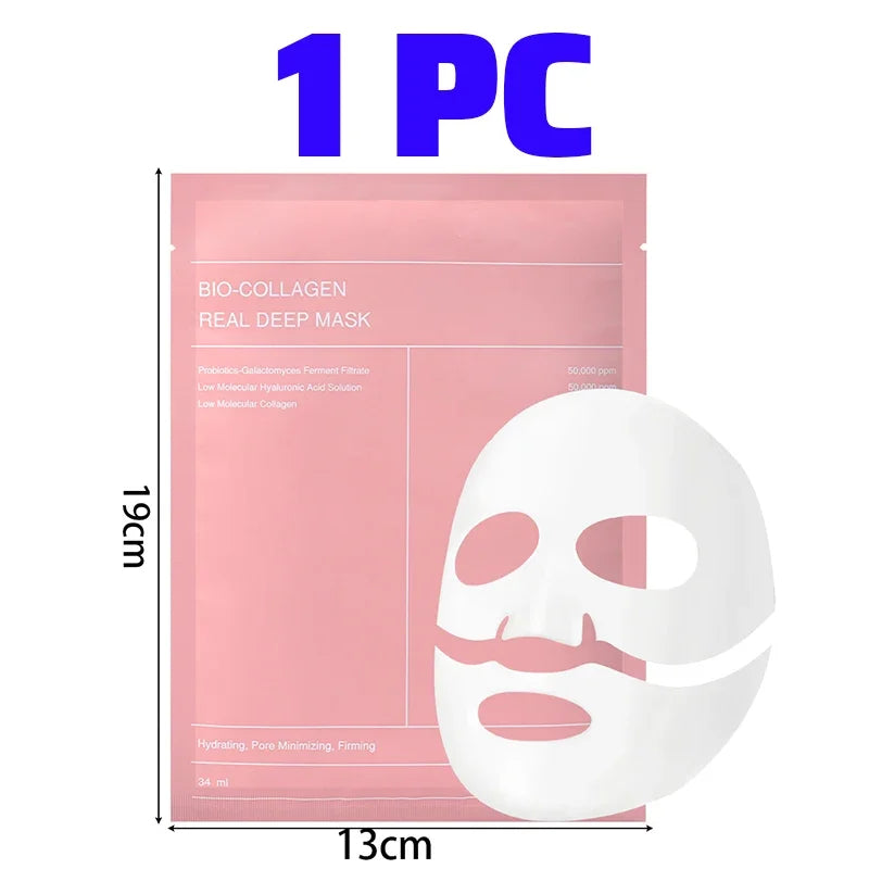 Bio Collagen Face Mask | Deep Hydration, Pore Tightening & Firming | Moisturizing, Nourishing & Brightening Skincare | 1/2/5/10pcs