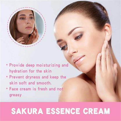 TRSTAY Japan Sakura Essence Cream | Sakura Tone-Up Cream with Hyaluronic Acid | Moisturizing & Firming Neck & Face Care | HYALU B5 Formula