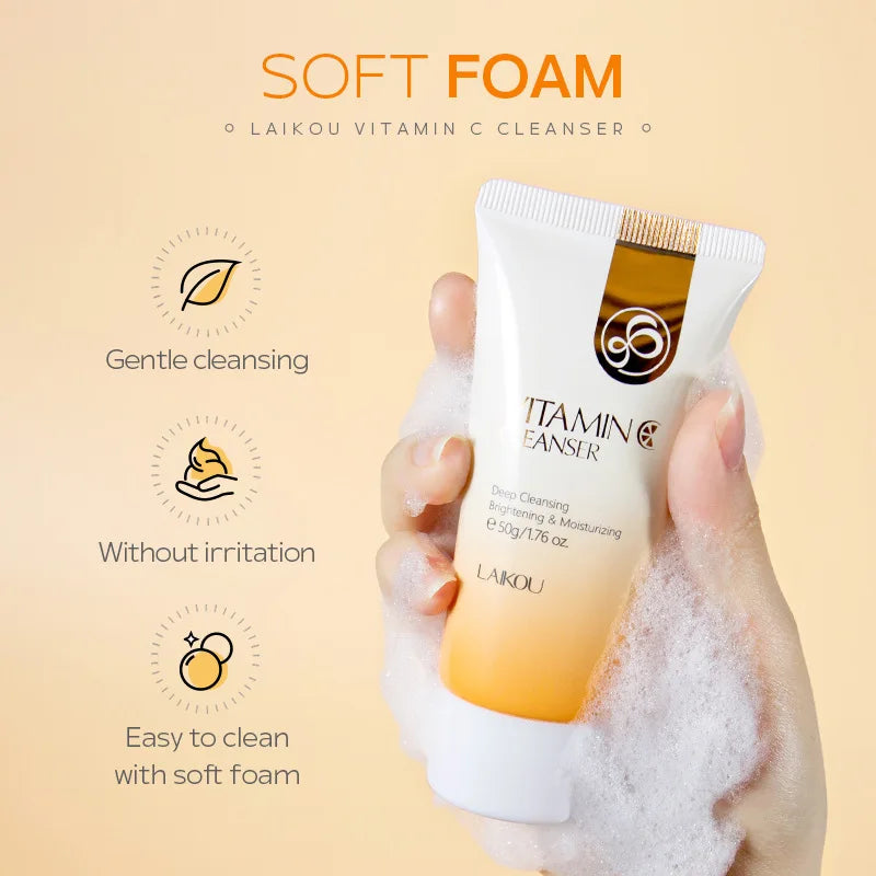Laikou | Vitamin C Cleanser | Brightening, Deep Cleansing & Moisturizing Care