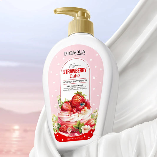 BIOAOUA Strawberry Cake Nourishing Body Lotion Niacinamide Moisturizing Brightening Repairing Refreshing Body Lotion Skin Care