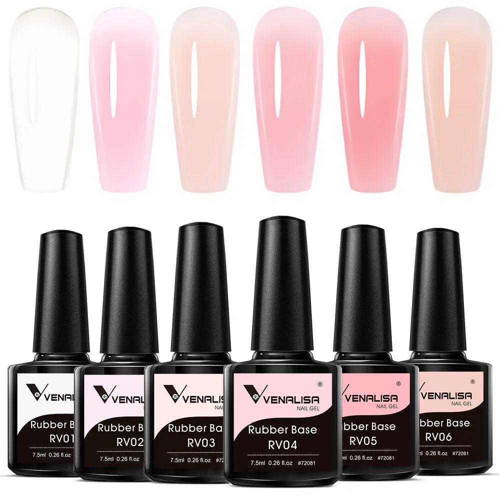 Venalisa Nail Gel Polish Kit HEMA FREE Nude Pink Color Collection Self Leveling Full Coverage Nail Manicure Set 6Pcs Kit