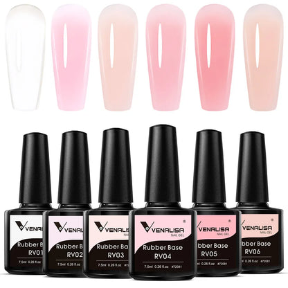 Venalisa Nail Gel Polish Kit HEMA FREE Nude Pink Color Collection Self Leveling Full Coverage Nail Manicure Set 6Pcs Kit
