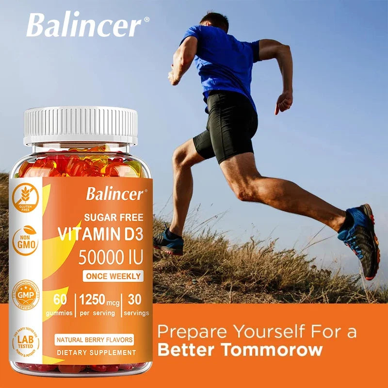 Balincer | Vitamin D3 Gummies 50,000 IU | Brain, Heart, Joint, Bone & Immune Support | 30 Gummies