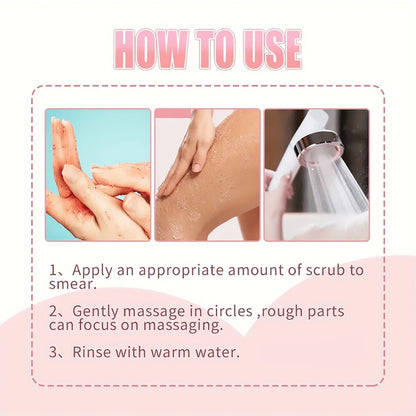 SUYARUN Kojic Acid Exfoliating Body Scrub - Brightening Dark Spot Remover, Natural Skin Smoothing Scrub for Soft Glowing Skin.
